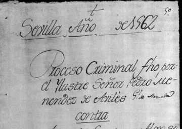 Proceso contra Antón Fuentes y Alonso Prieto por “pecado nefando” en 1562, conservado en el Archivo General de Indias.rn rn 