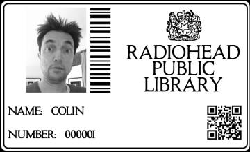 The membership card of Colin Greenwood, one of the members of Radiohead.