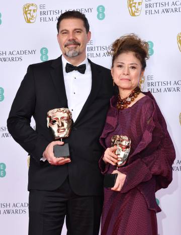 Sergio Pablos and producer Jinko Gotoh with Bafta.