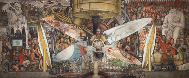 'El hombre controlador del universo' (1934), de Diego Rivera, copia alterada del mural destruido por Rockefeller, en el Palacio de Bellas Artes de México.
