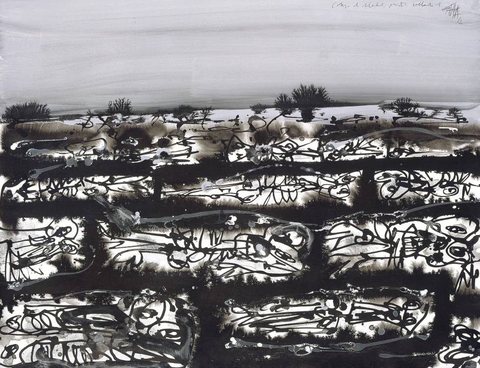 'Campos de soledad, mustio collado nº 1', by Antonio Saura.