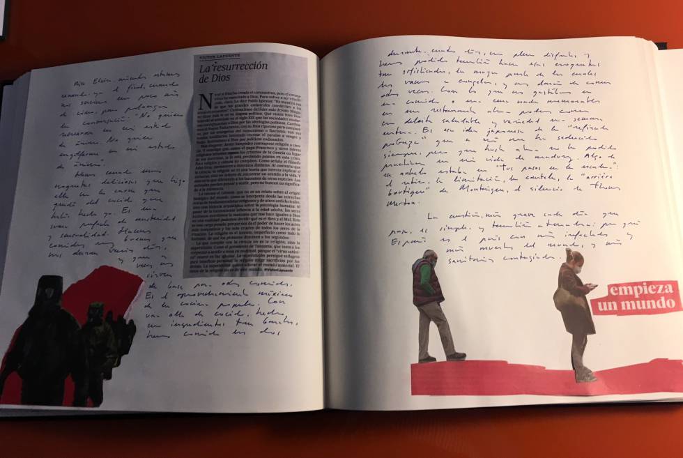 Cuaderno de 'collages' que está realizando Antonio Muñoz Molina durante esta cuarentena.
