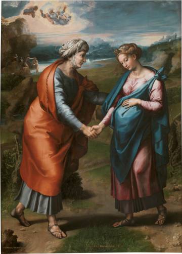 'La Visitación', cuadro diseñado por Rafael, que delegó suejecución en sus ayudantes Giulio Romano y Giovanni Francesco Penni.