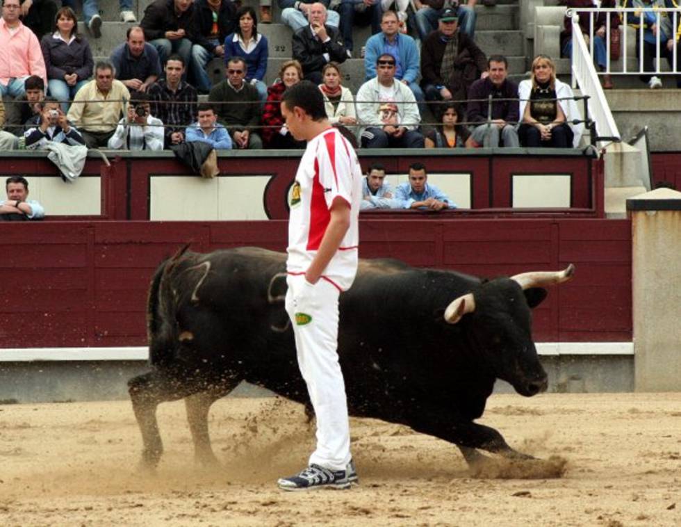 Alberto García, in Las Ventas, in his time as a trimmer.