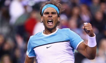Nadal celebra una victoria en Indian Wells.