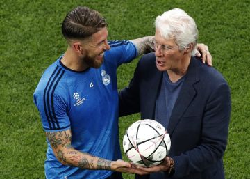 Sergio Ramos con Richard Gere en San Siro
