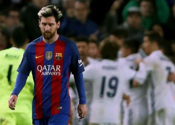 Messi, cariacontecido tras el empate