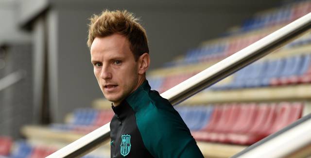 Rakitic, antes de un entrenamiento de la semana pasada.