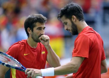 Marc y Fliciano L&oacute;pez, en el duelo ante Croacia.