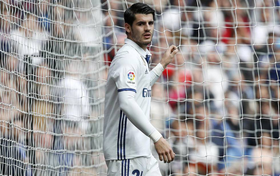 Álvaro Morata, durante el partido de Liga contra el Espanyol.