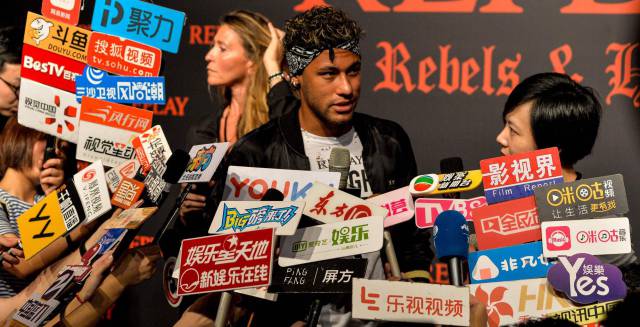 Neymar, en el acto publicitario en Shanghái.