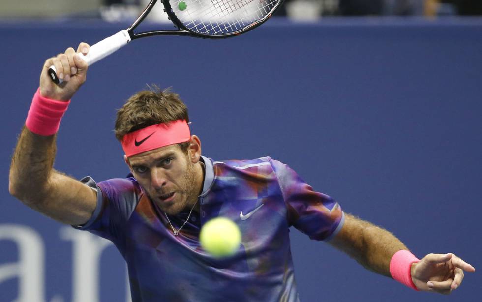 Del Potro, durante el partido contra Federer.