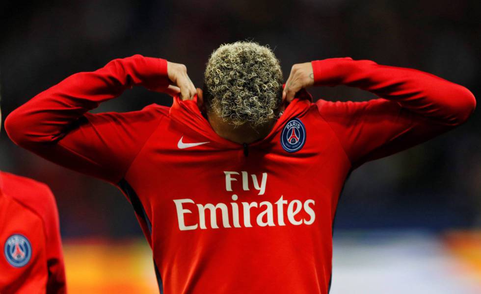 Neymar, durante o jogo entre o PSG e o Olympique de Lyon.