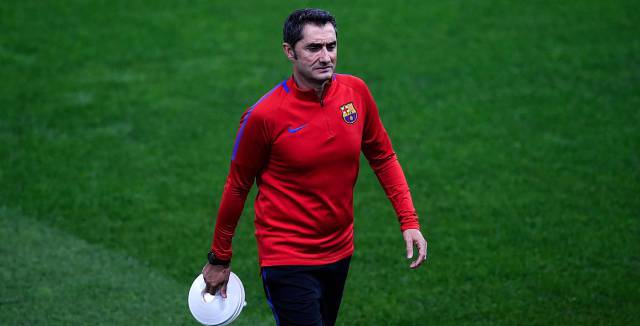 Ernesto Valverde, en el Karaiskaki Stadium de Atenas.