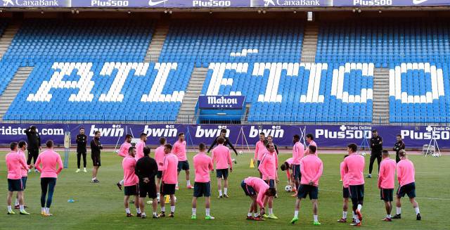 Entrenamiento del Atlético en el Calderón.