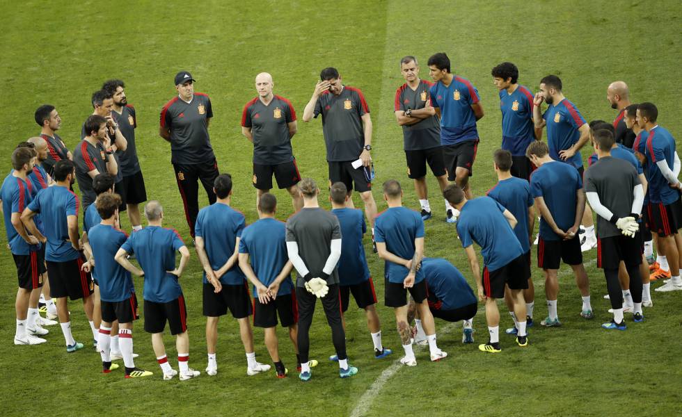 La selección en el entrenamiento antes del partido ante Portugal.