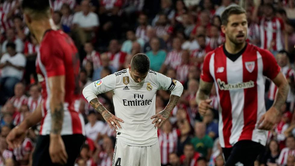 Sergio Ramos, durante el partido ante el Athletic.