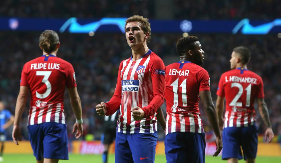 Griezmann festeja su gol ante el Brujas.