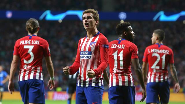 Griezmann celebra uno de sus goles al Brujas.