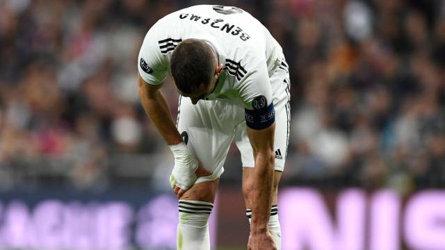 Benzema, durante el partido contra el Ajax.