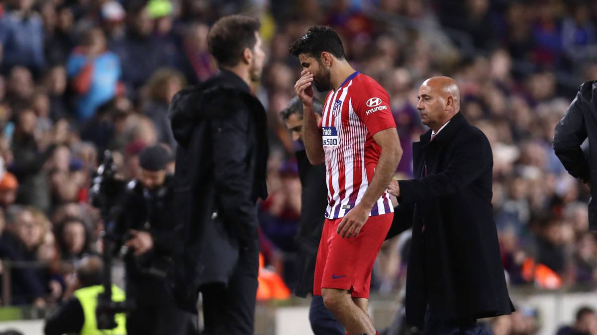 Costa, tras ser expulsado en el Barcelona-Atlético.