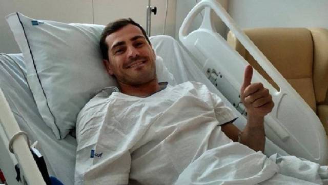 Iker Casillas, en el hospital.