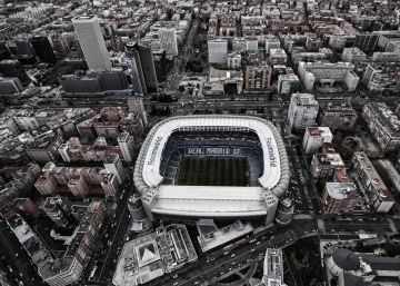 Vista aérea del Santiago Bernabéu.
