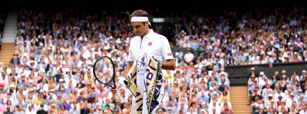 Federer, durante la final contra Djokovic.