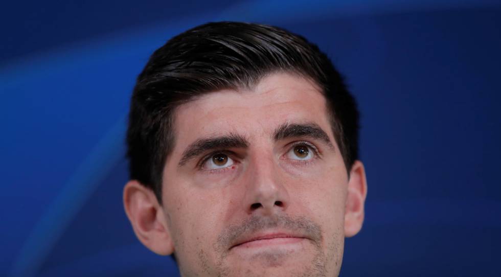 Courtois, durante la rueda de prensa.