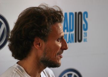 Diego Forlán, antes de su partido de despedida como futbolista. 