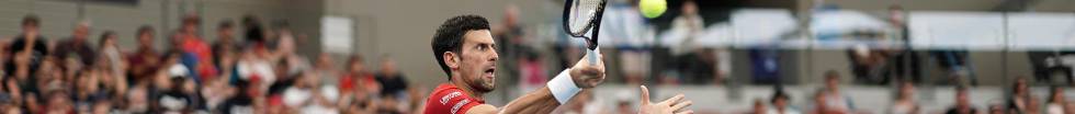 Novak Djokovic, während des Spiels gegen den Chilenen Garin.