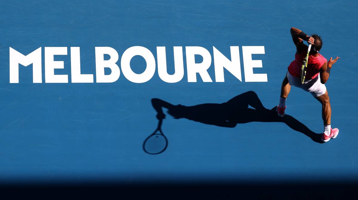 Nadal, durante el partido contra Carreño.