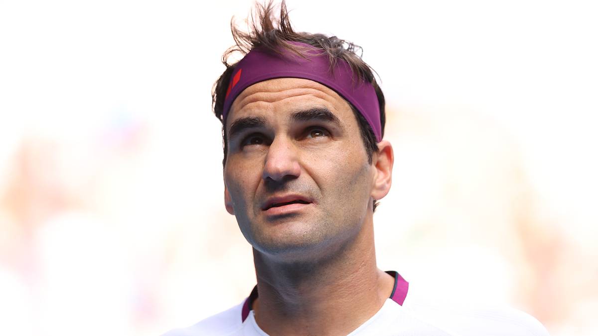 Federer, durante el partido contra Sandgren.