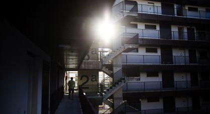 This block of social housing apartments in Carabanchel, Madrid has been bought by Blackstone.