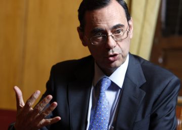 Jaime Caruana, Presidente del Banco de Pagos Internacionales, en la Bolsa de Madrid.