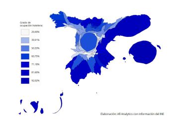 ¿Cómo sería España si el tamaño de sus provincias dependiera del turismo?