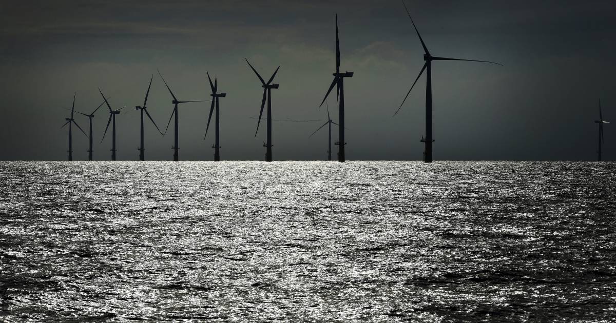 Parque eólico marino en la isla alemana de Heligoland.