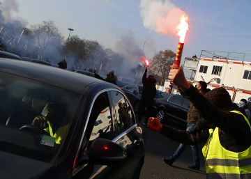Una de las protestas de conductores de Uber la semana pasada en Par&iacute;s