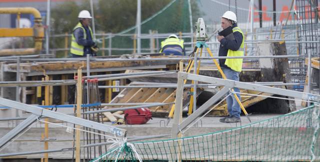 Construction workers in Seville.