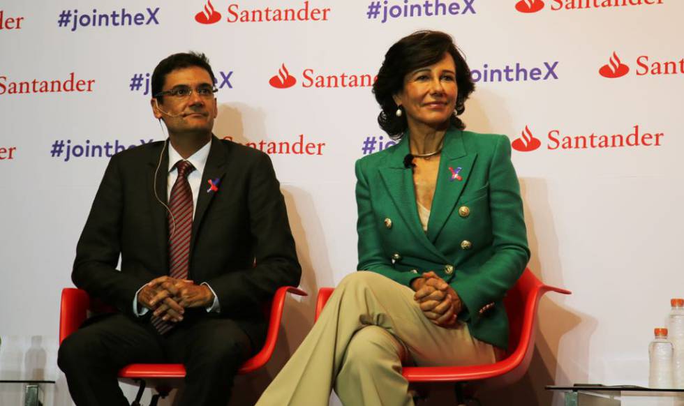 Ana Botín, presidenta de Banco Santander, y Francisco Mora, rector de la universidad politécnica de Valencia y vicepresidente de la red Emprendia.