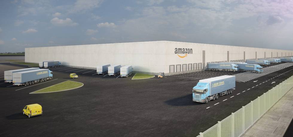 recreación del futuro centro logístico de Amazon en Illescas.