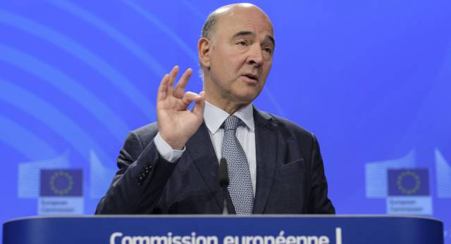 El comisario de Asuntos Econ&oacute;micos, Pierre Moscovici, en Bruselas