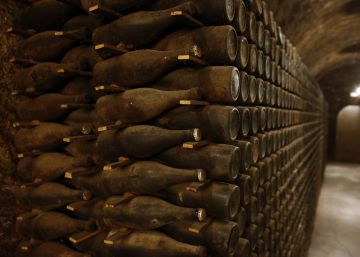 Botellas de cava en la bodega de Freixenet en Sant Sadurni d'Anoia, Barcelona.