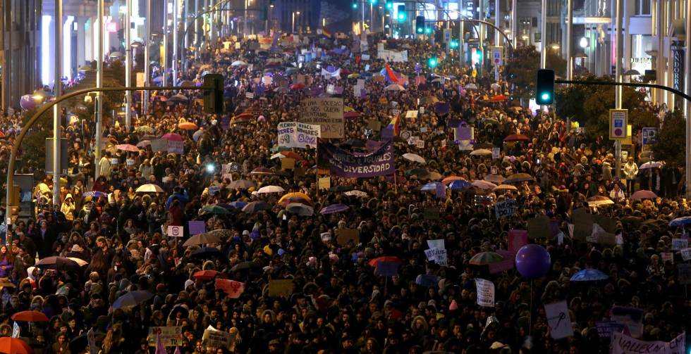 The demonstration in Madrid passes through Gran Vía on Thursday night.