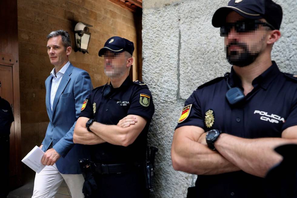 Urdangarin, a su salida de la Audiencia de Palma.