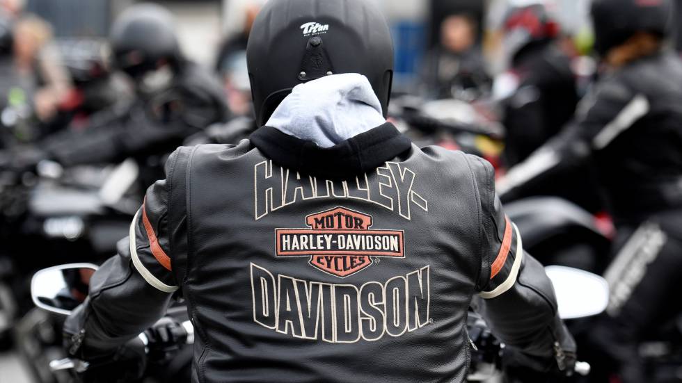 Motero de Harley-Davidson en Hambugo, Alemania