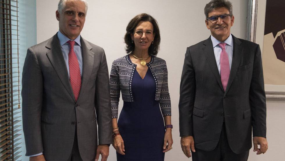 Andrea Orcel, che sarebbe stato il "numero due" di Santander; Ana Botín, presidente; e José Antonio Álvarez, vice presidente del gruppo e presidente di Santander Spagna.