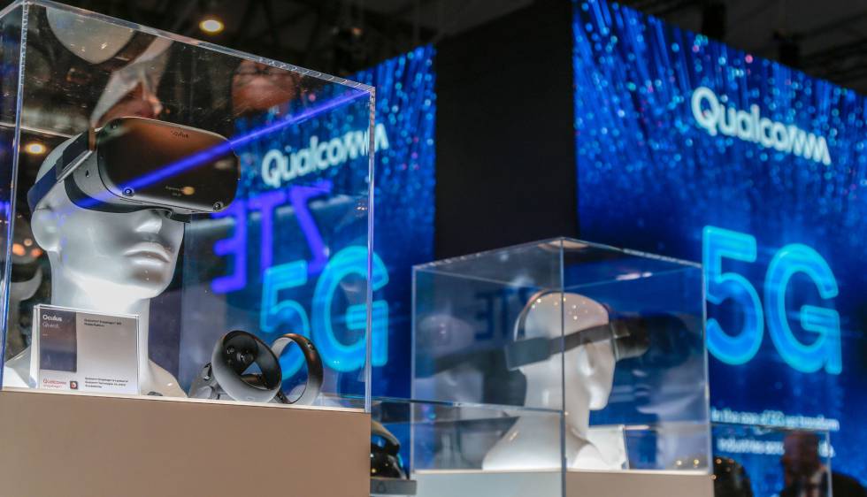 Gafas de realidad virtual 5G de Qualcomm en el MWC19.