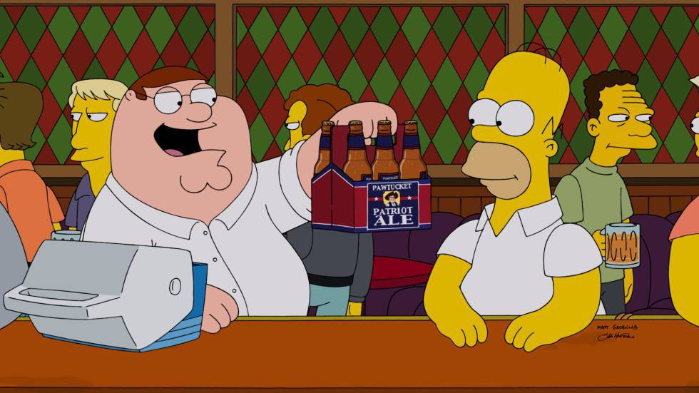 Peter Griffin (izquierda) y Homer Simpson en un episodio en el que 'Padre de familia' y 'Los Simpson' se cruzaron.