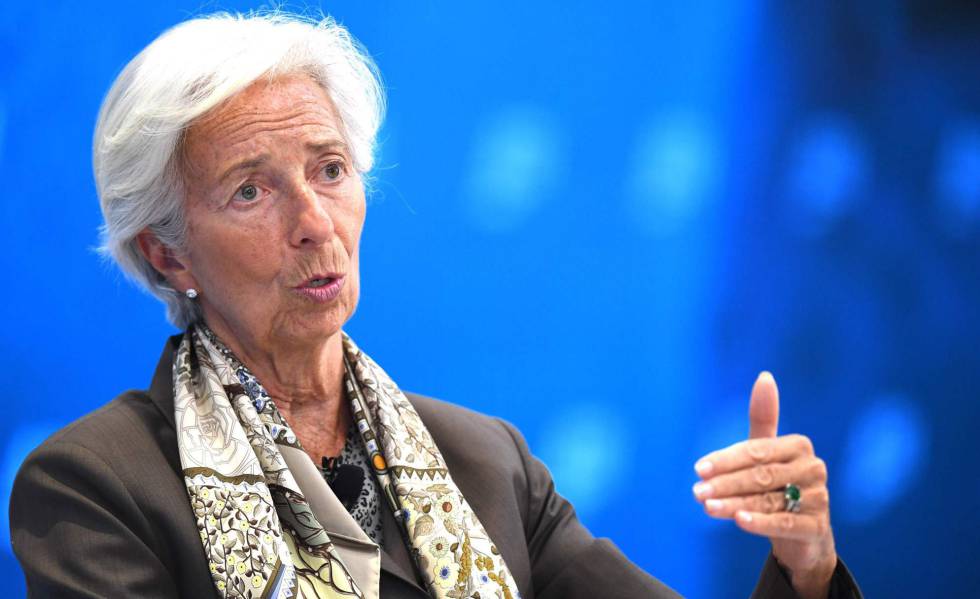 Christine Lagarde, em um ato em Washington ontem.
